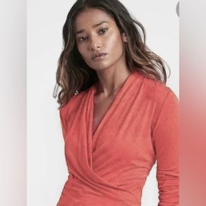 Banana Republic rouched drape front wrap /ruched front top